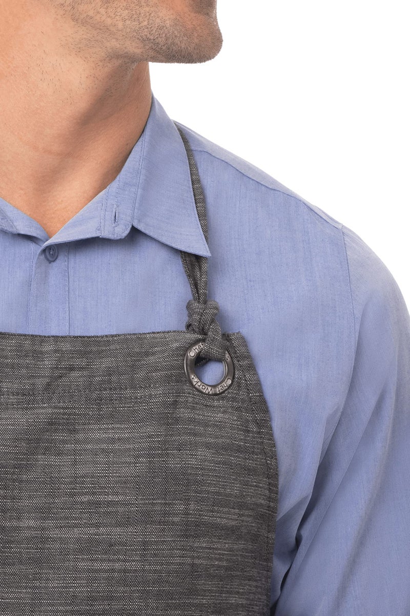 Chef Works Unisex Corvallis Bib Apron, Black Steel / Grey, One Size - Image 4